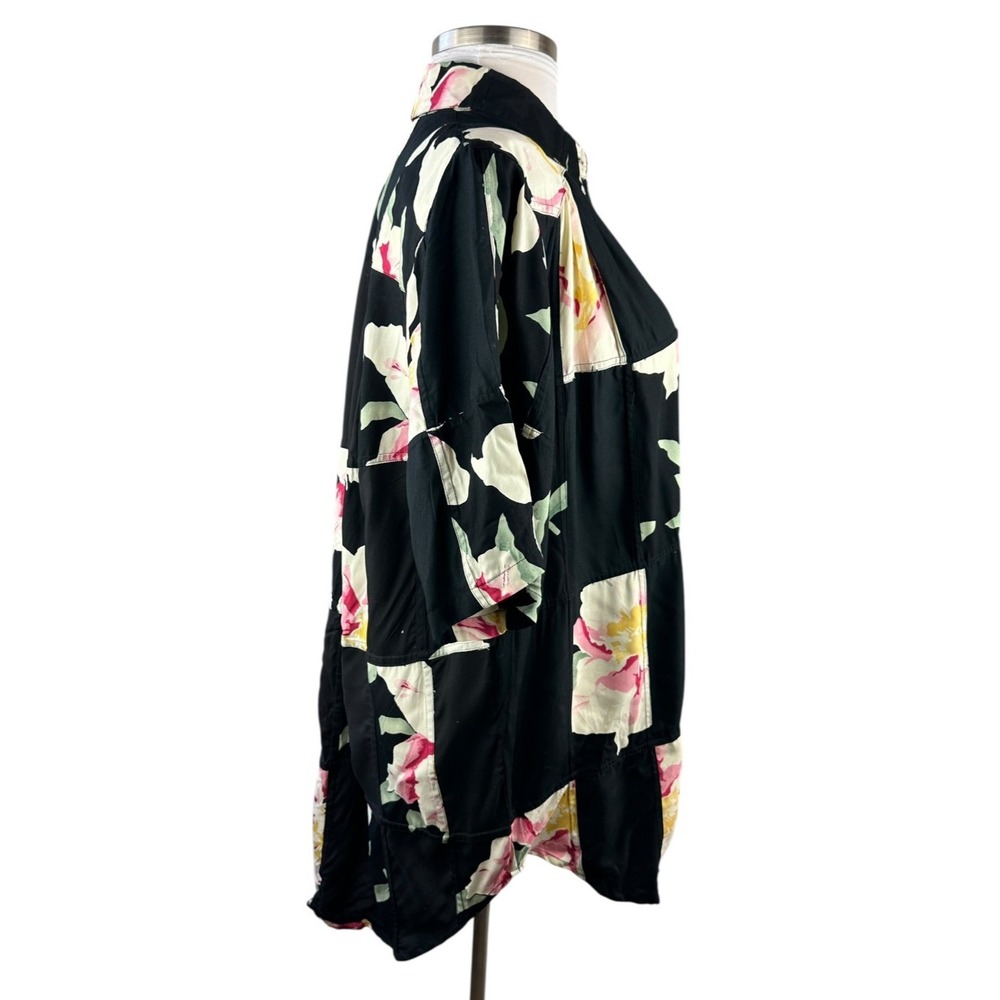 Vtg 90s We Be Bop Floral Tunic Patchwork Colorful Art to Wear Retro Plus Size 1X - Picture 8 of 13